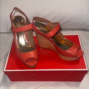Coach Women's Coral Wedge Sandals